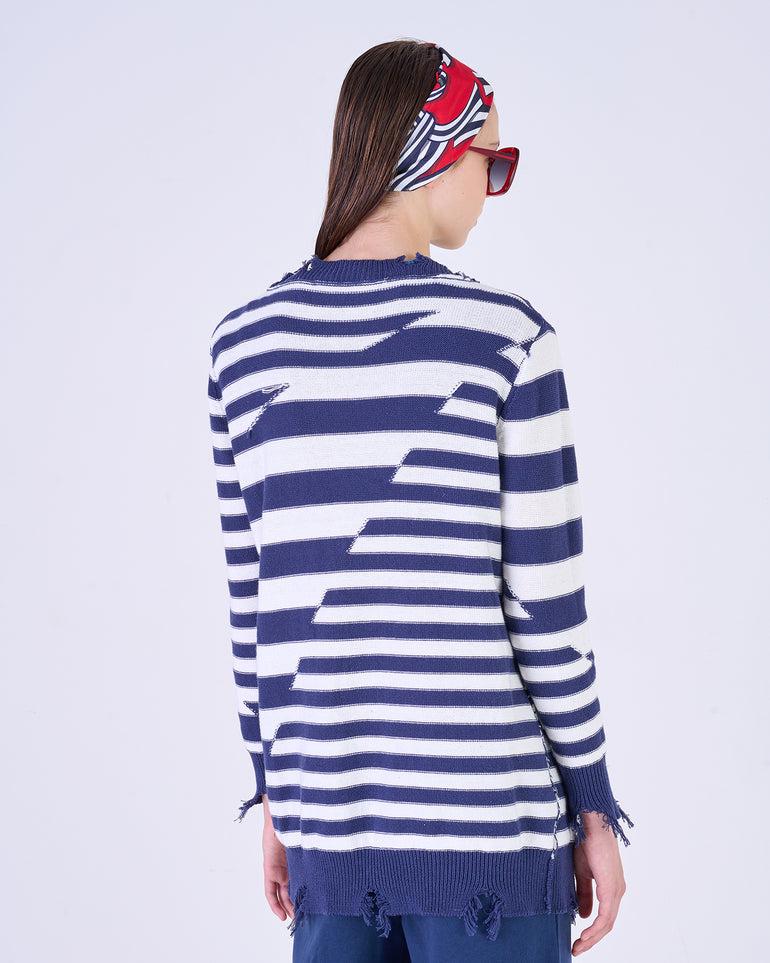 Silvian Heach Cardigan lungo a righe Promozione