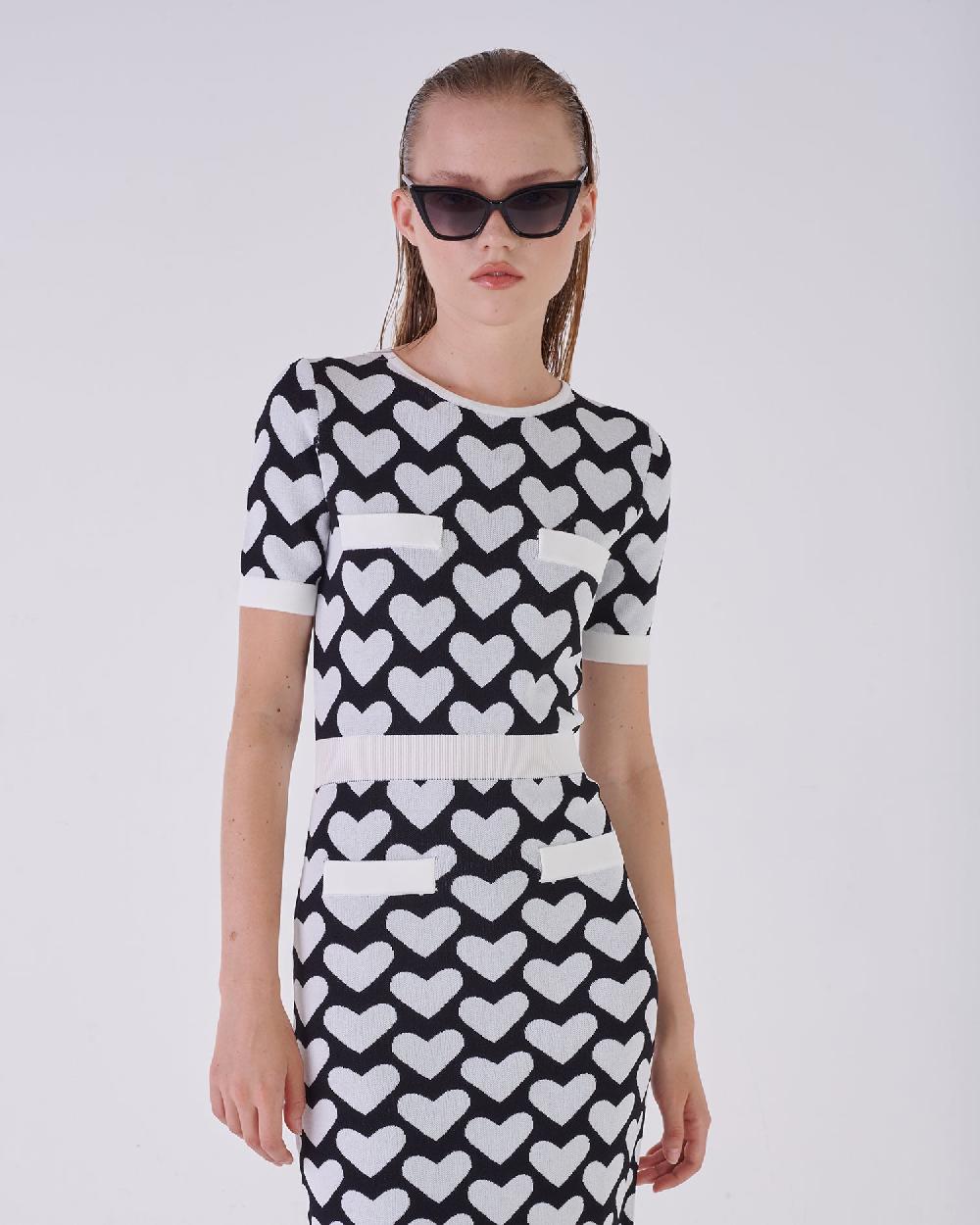 Silvian Heach Abito midi con cuori Offerta