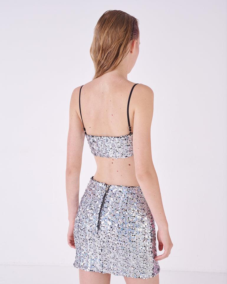 Silvian Heach Top crop con paillettes Spedizione Gratuita