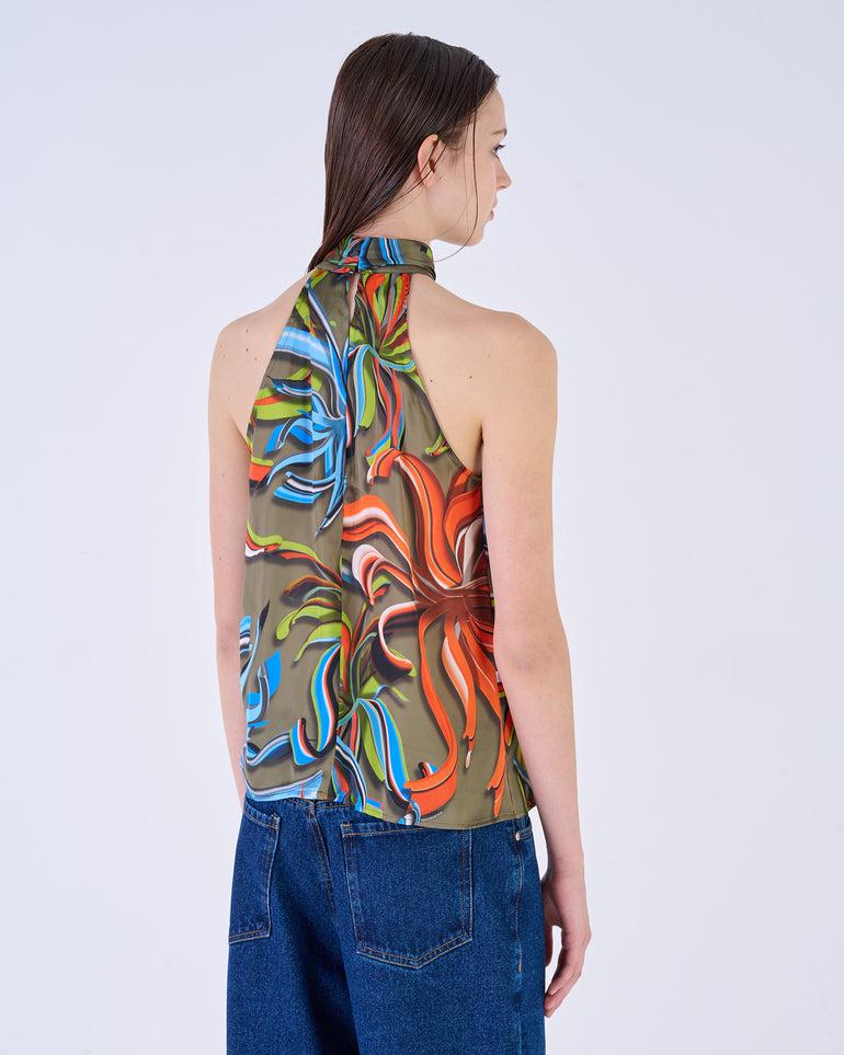 Silvian Heach Top stampato con scollo all'americana Online