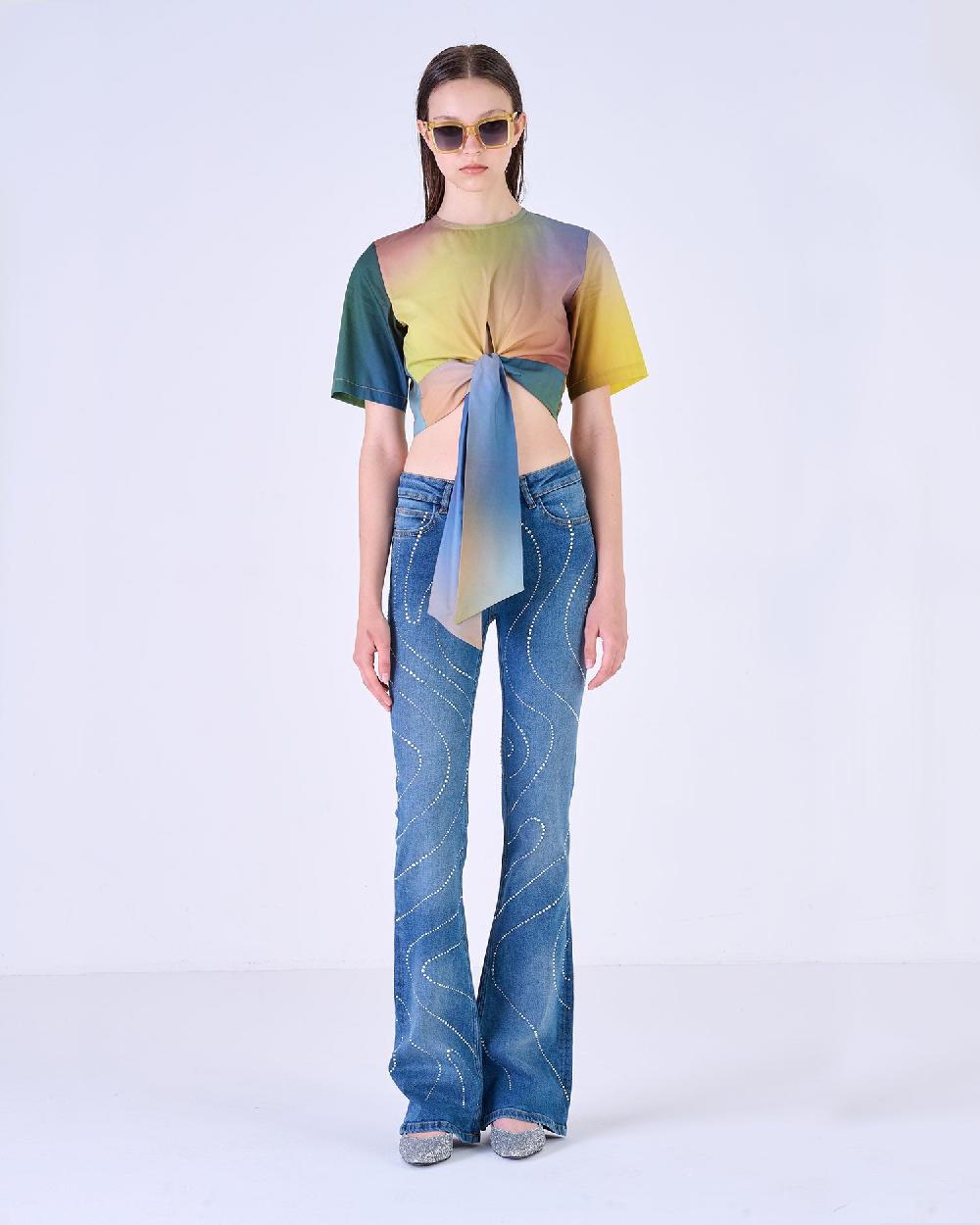 Silvian Heach T-Shirt crop multicolor In Saldo