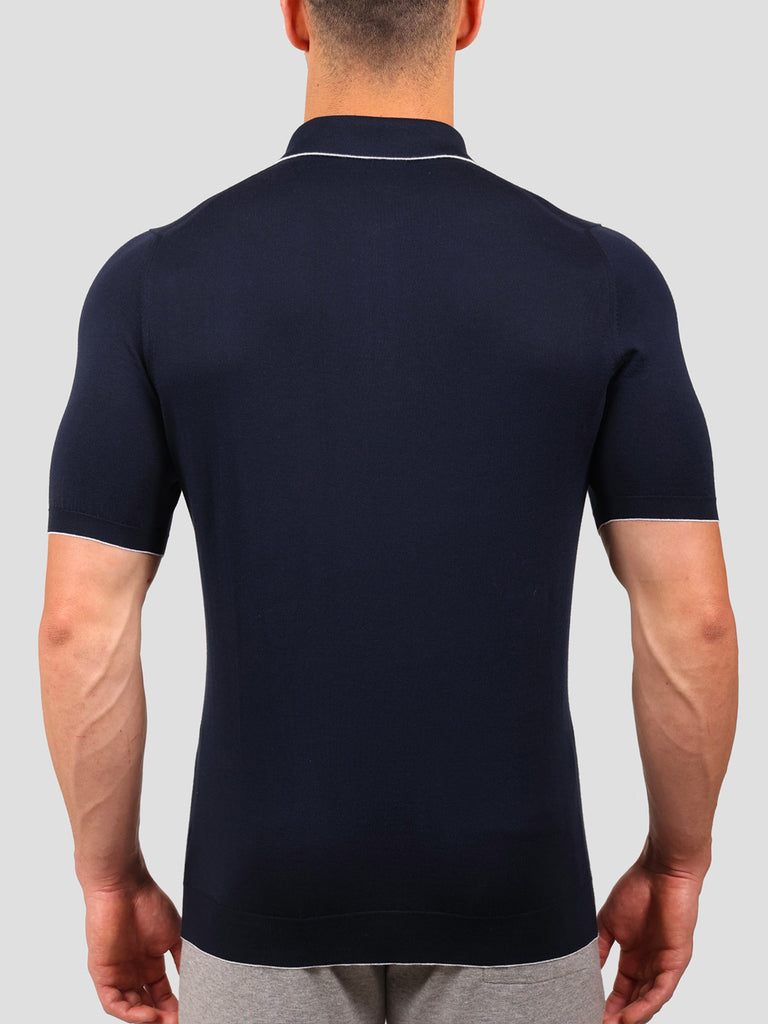 Svevo Maglia Polo con Zip 100% Cotone Supersoft Blu Shopping Online