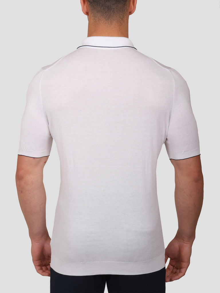 Svevo Maglia Polo con Zip 100% Cotone Supersoft Bianca Prezzo Ridotto
