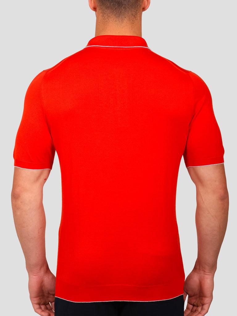 Svevo Maglia Polo con Zip 100% Cotone Supersoft Arancione Sottocosto