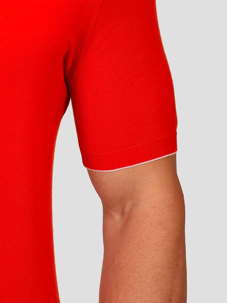 Svevo Maglia Polo con Zip 100% Cotone Supersoft Arancione Sottocosto
