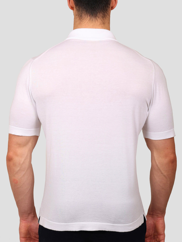 Svevo Polo scollo a V 100% Cotone Supersoft Bianca Novità