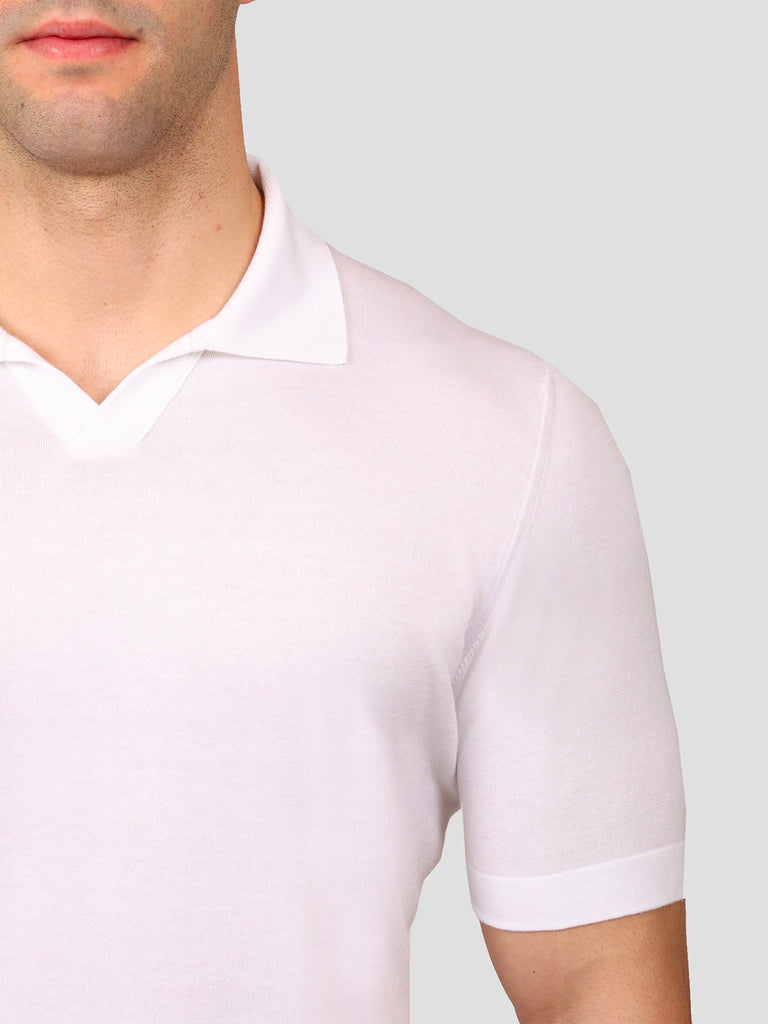 Svevo Polo scollo a V 100% Cotone Supersoft Bianca Novità