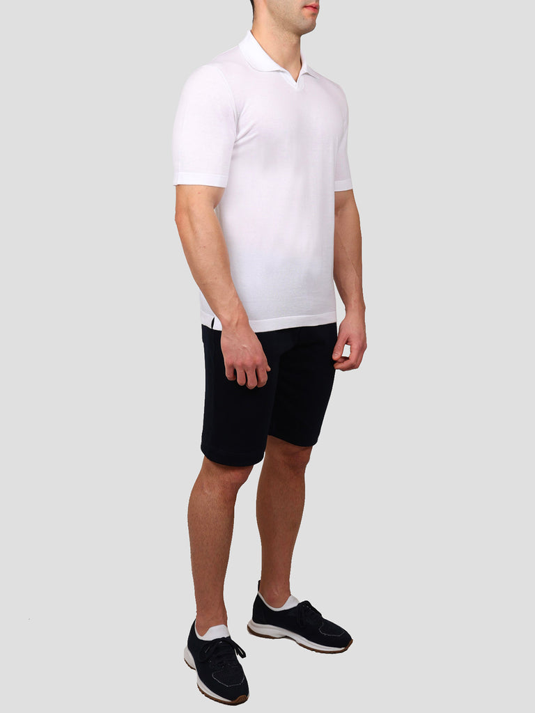 Svevo Polo scollo a V 100% Cotone Supersoft Bianca Novità