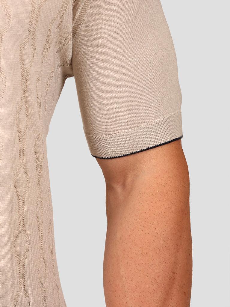 Svevo Maglia Polo con Zip 100% Cotone Supersoft Beige Sconto