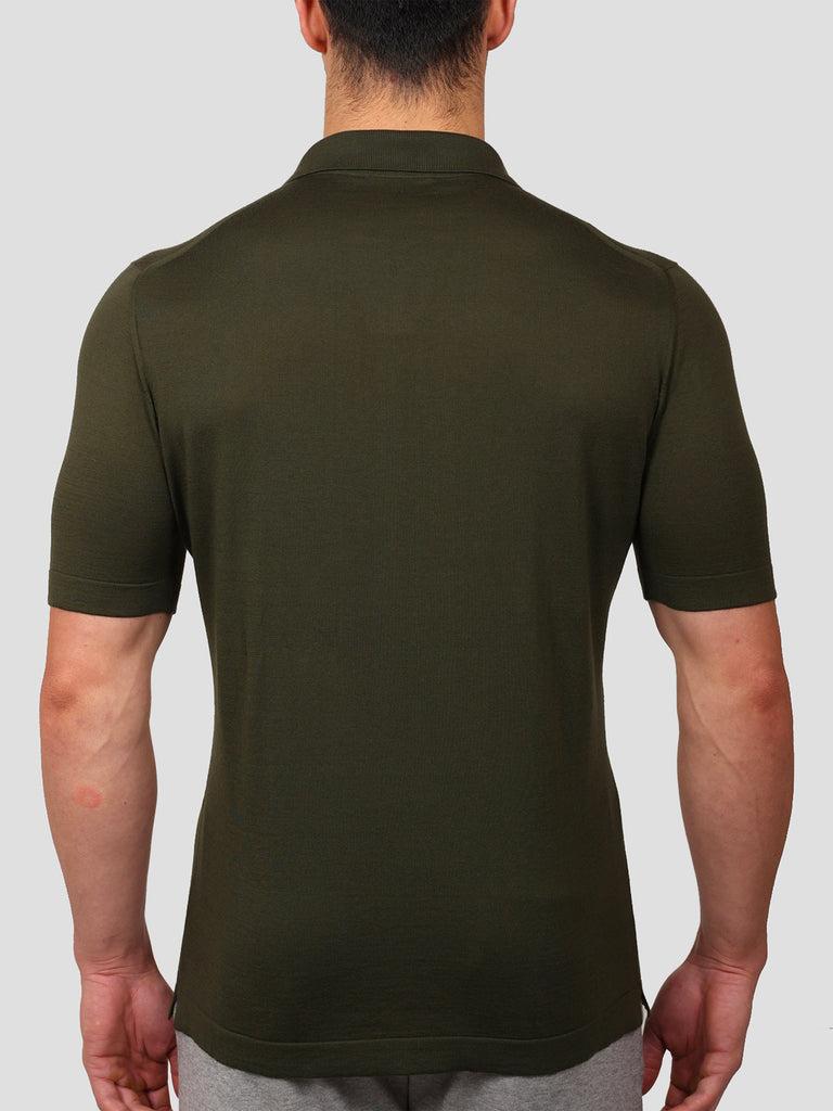 Svevo Polo scollo a V 100% Cotone Supersoft Verde Offerta