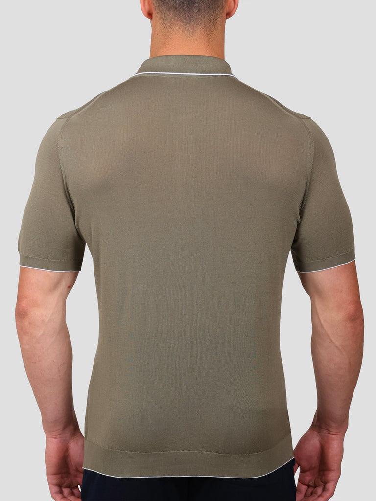 Svevo Maglia Polo con Zip 100% Cotone Makò Grigia Online