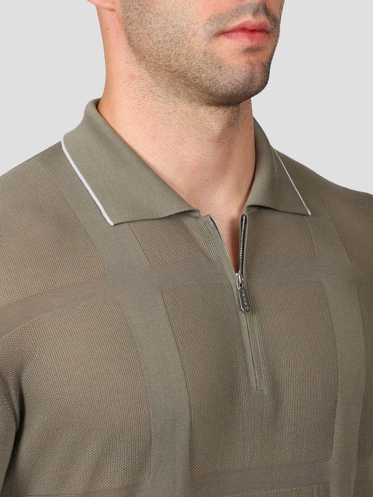 Svevo Maglia Polo con Zip 100% Cotone Makò Grigia Online