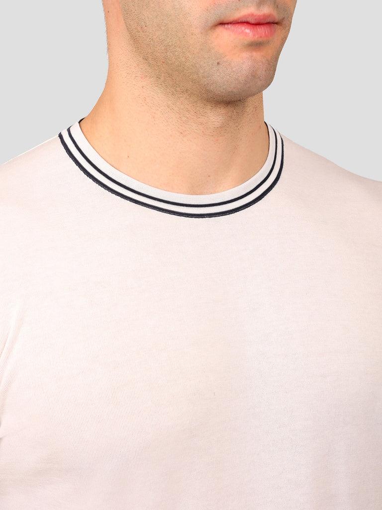 Svevo Maglia Girocollo 100% Cotone Makò Panna In Vendita