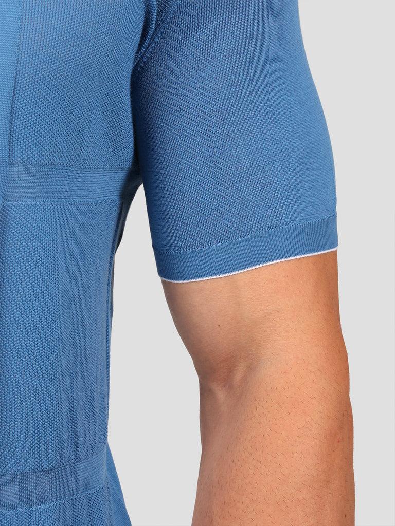 Svevo Maglia Polo con Zip 100% Cotone Makò Bluette Saldi