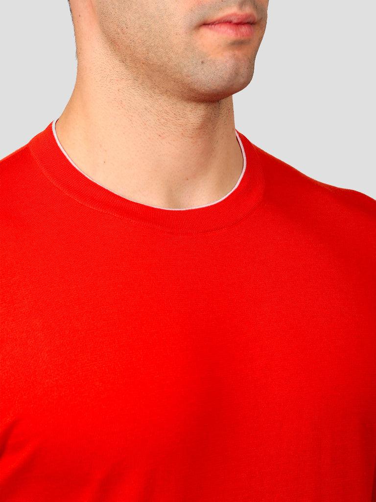 Svevo Maglia Girocollo 100% Cotone Supersoft Arancione Vendita Calda