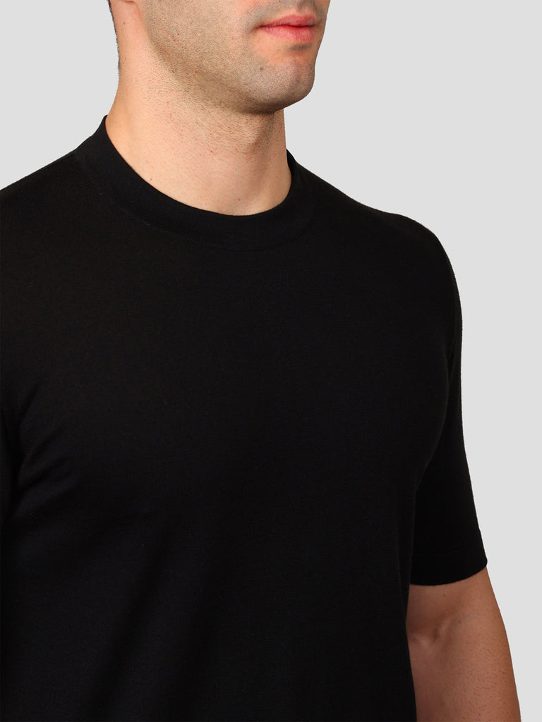 Svevo Girocollo 100% Cotone Supersoft Nero Saldi Di Fabbrica