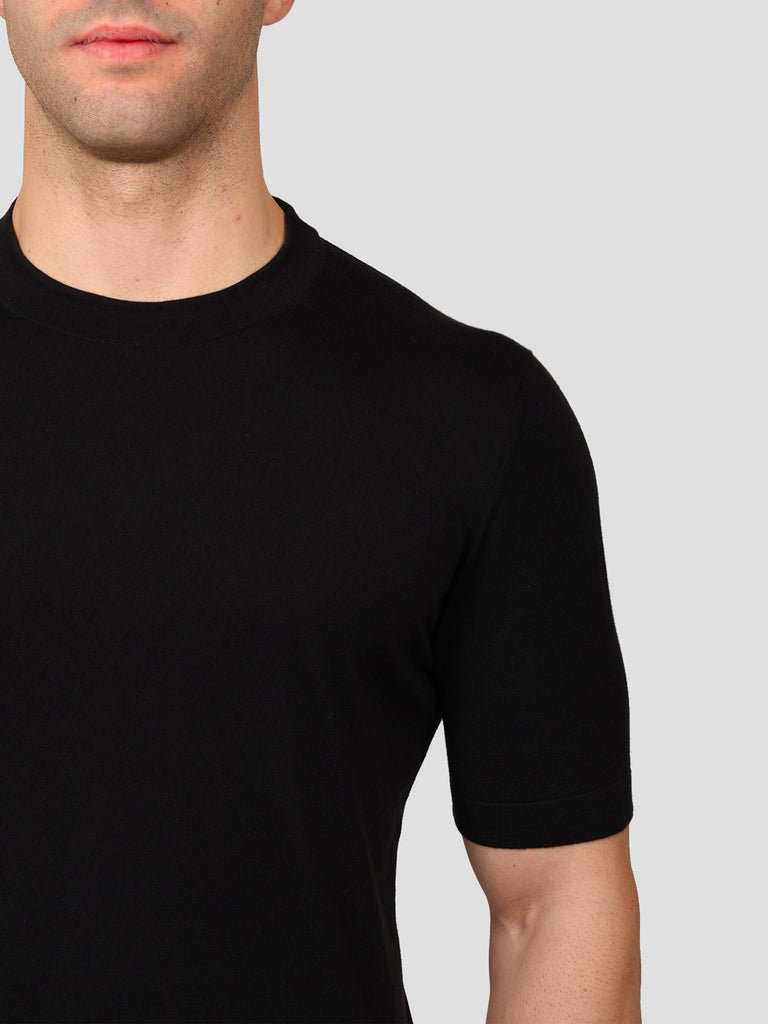 Svevo Girocollo 100% Cotone Supersoft Nero Saldi Di Fabbrica