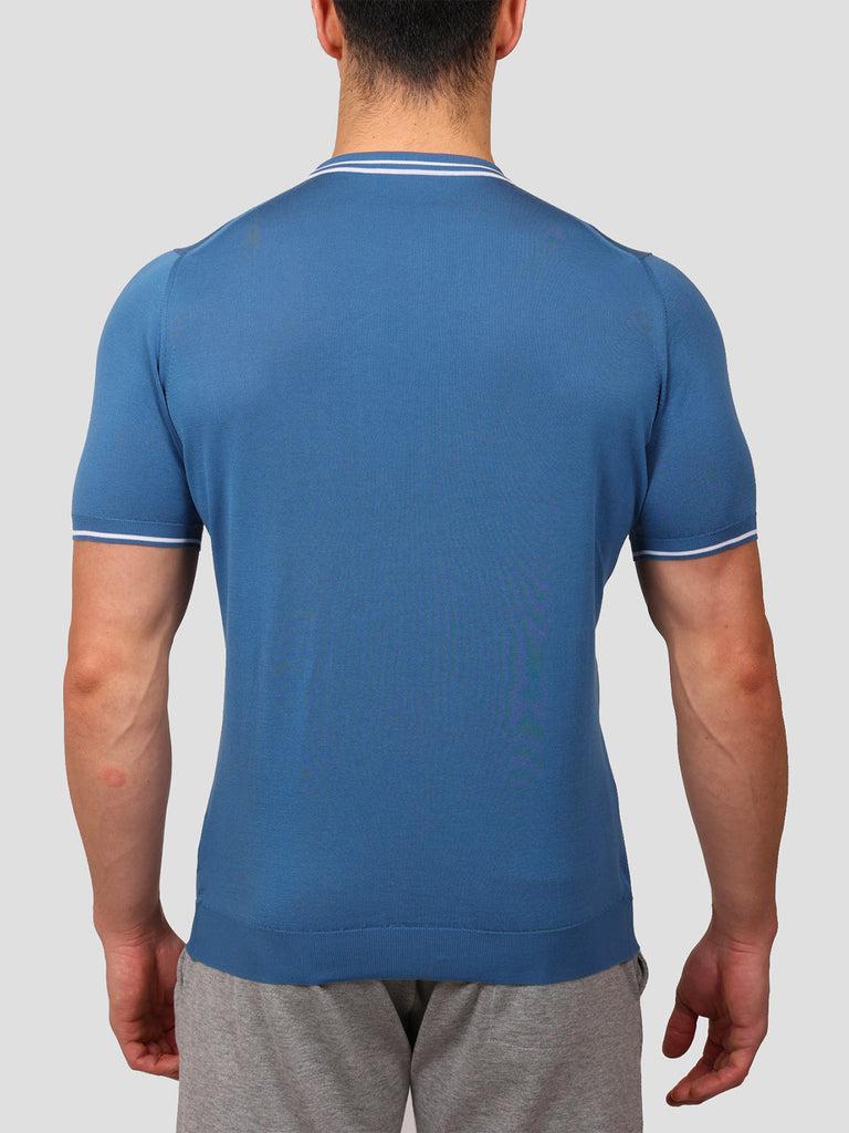 Svevo Maglia Girocollo 100% Cotone Makò Bluette I Più Venduti