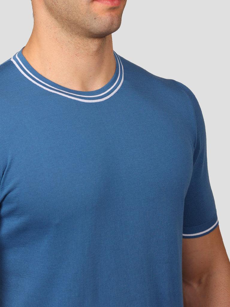 Svevo Maglia Girocollo 100% Cotone Makò Bluette I Più Venduti