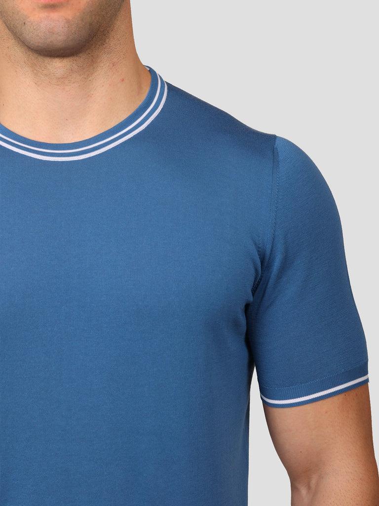 Svevo Maglia Girocollo 100% Cotone Makò Bluette I Più Venduti
