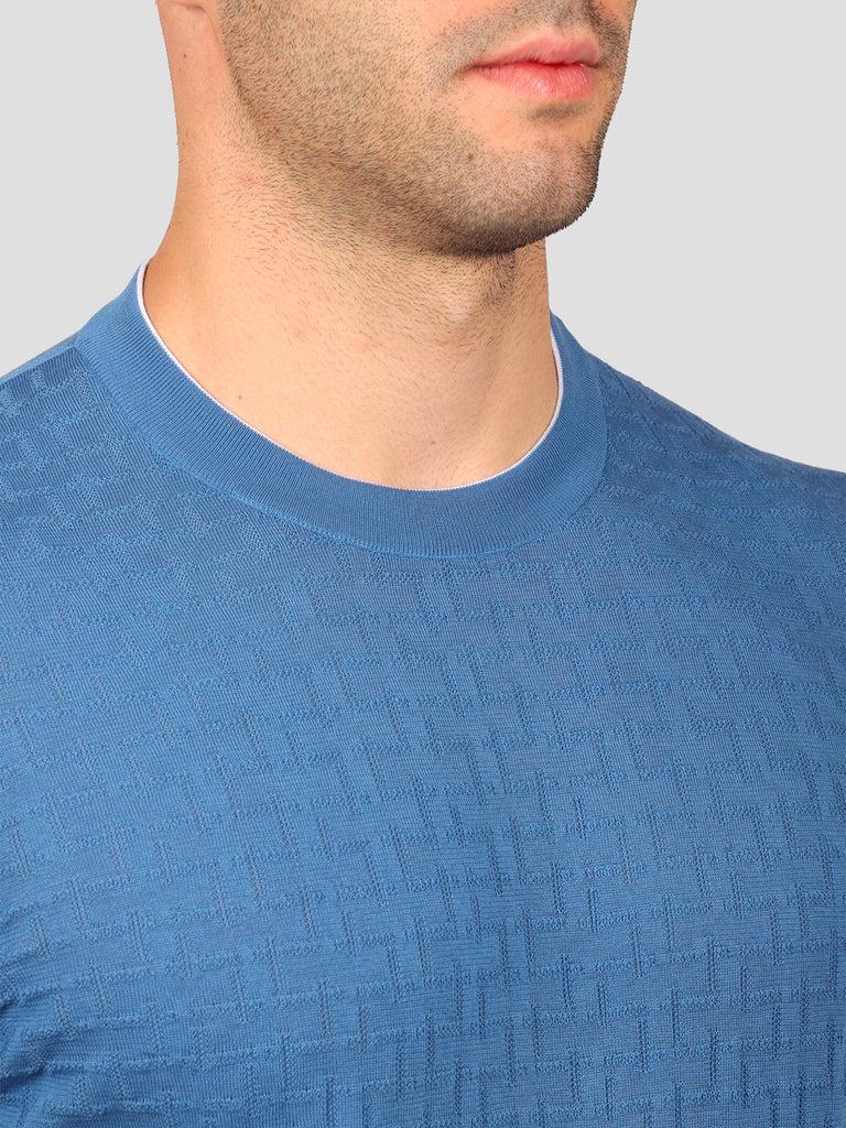 Svevo Maglia Girocollo 100% Cotone Makò Bluette Offerta speciale della fabbrica