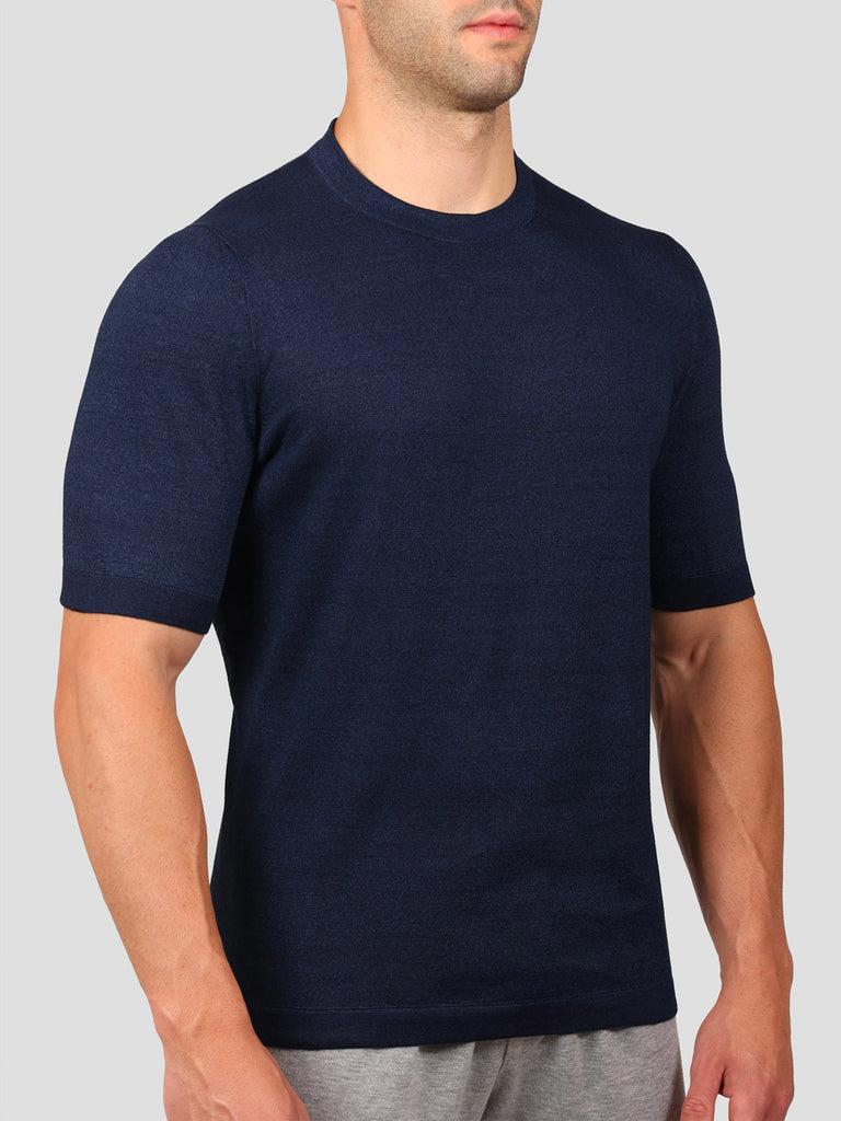 Svevo Maglia Girocollo 100% Cotone Indaco Italia