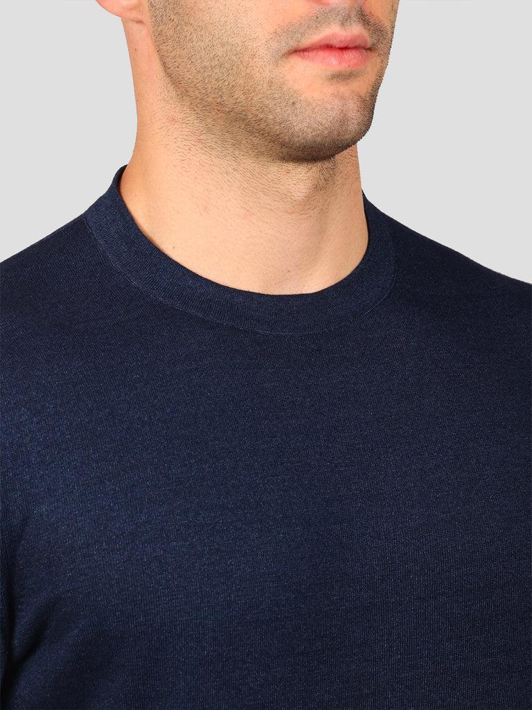 Svevo Maglia Girocollo 100% Cotone Indaco Italia