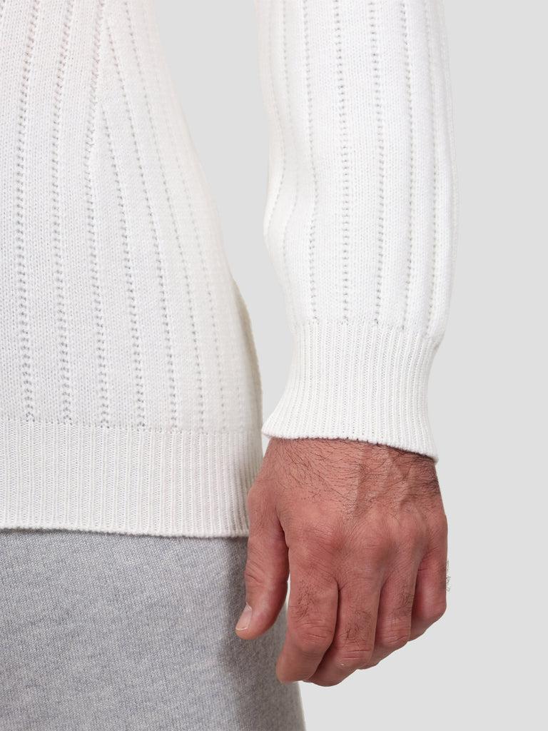 Svevo Lupetto con zip 100% Lana Bianco Presa