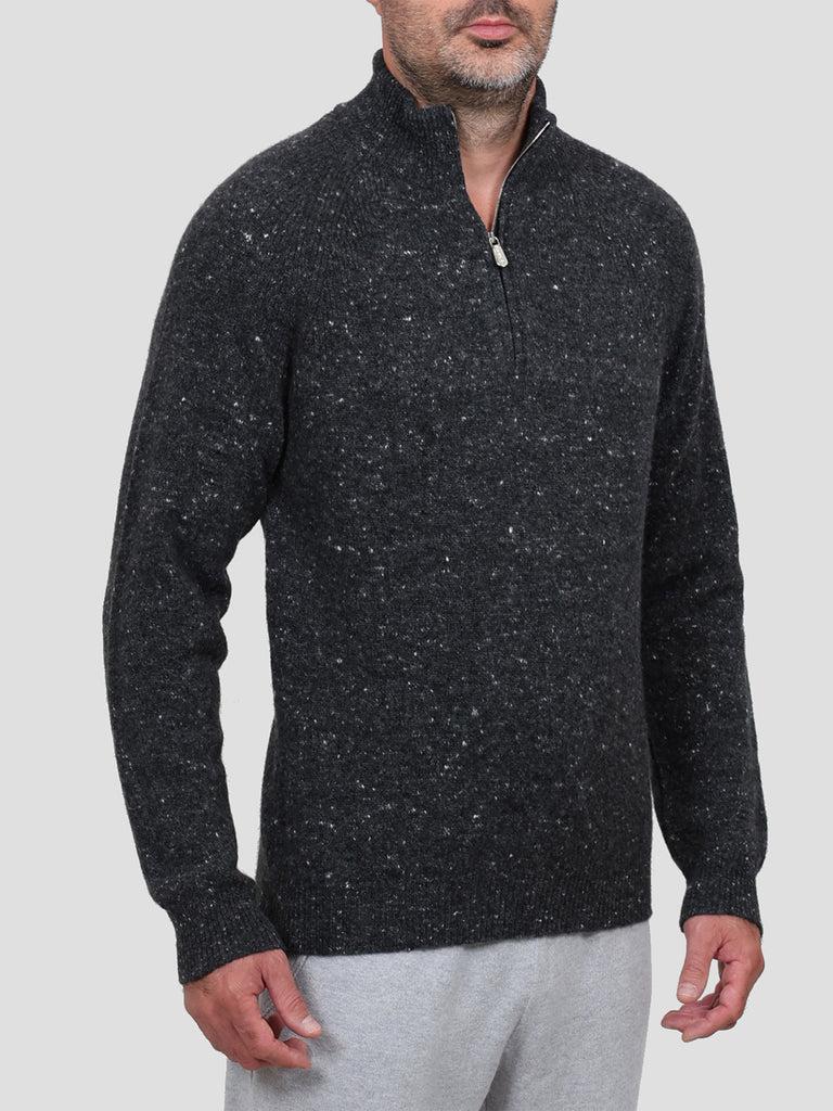 Svevo Lupetto con zip Lana Cashmere e Poliammide Antracite Offerta