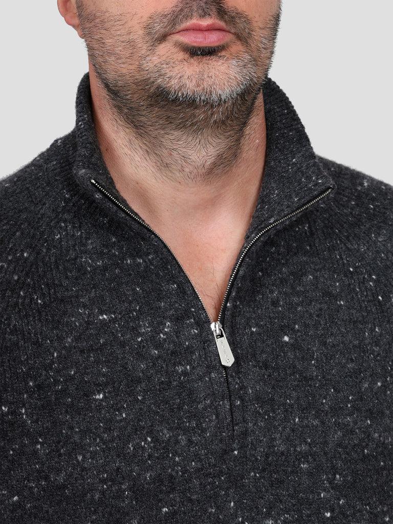 Svevo Lupetto con zip Lana Cashmere e Poliammide Antracite Offerta