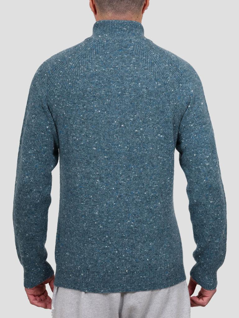 Svevo Lupetto con zip Lana Cashmere e Poliammide Blu Economico