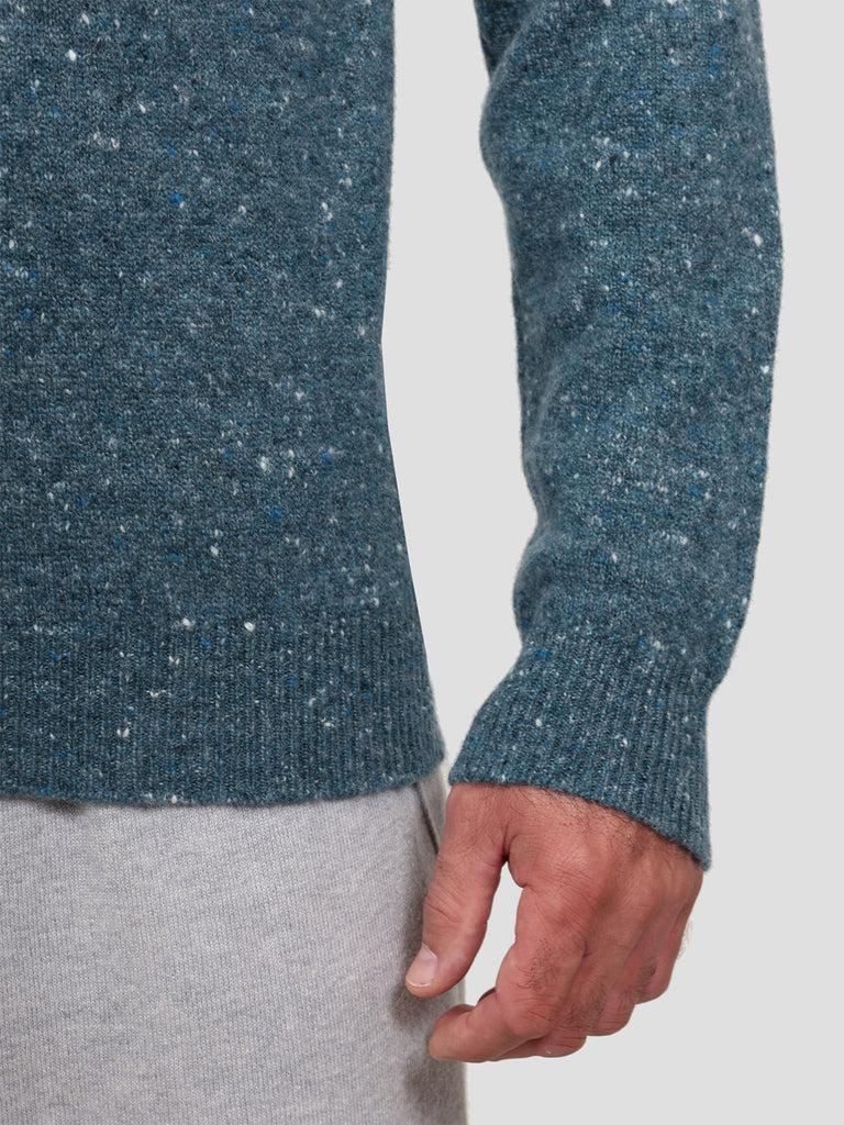 Svevo Lupetto con zip Lana Cashmere e Poliammide Blu Economico