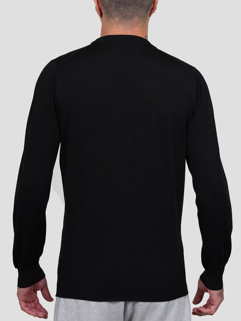 Svevo Maglia Girocollo Lana Merino Superfine 160's Nera Saldi