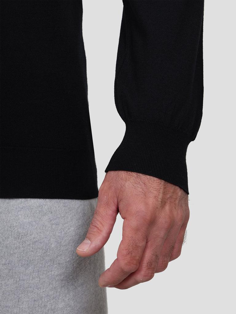 Svevo Maglia Girocollo Lana Merino Superfine 160's Nera Saldi