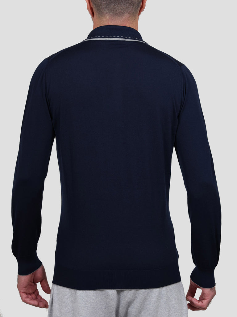 Svevo Maglia Polo Lana Merino Superfine 160's Blu Offerte