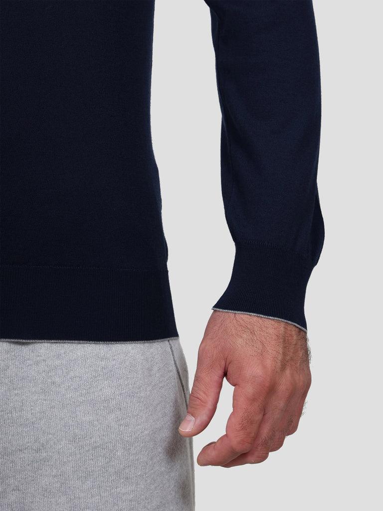 Svevo Maglia Polo Lana Merino Superfine 160's Blu Offerte