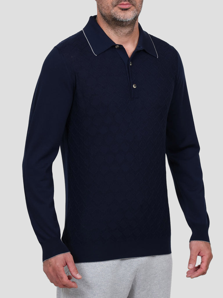 Svevo Maglia Polo Lana Merino Superfine 160's Blu Hotsell