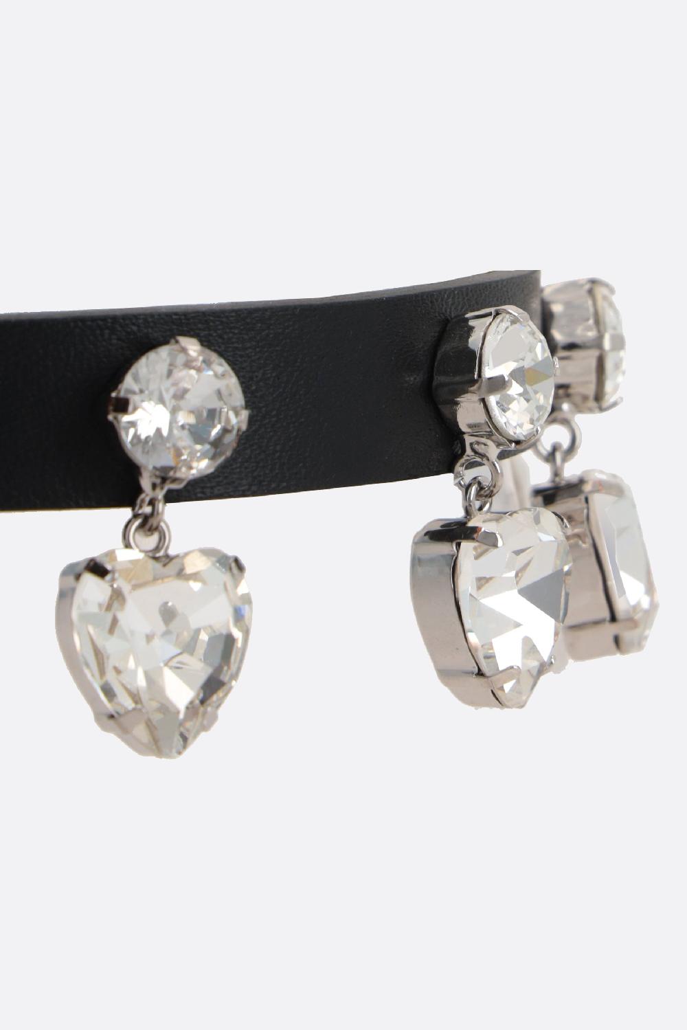 ALESSANDRA RICH choker in pelle con pendenti a cuore Saldi