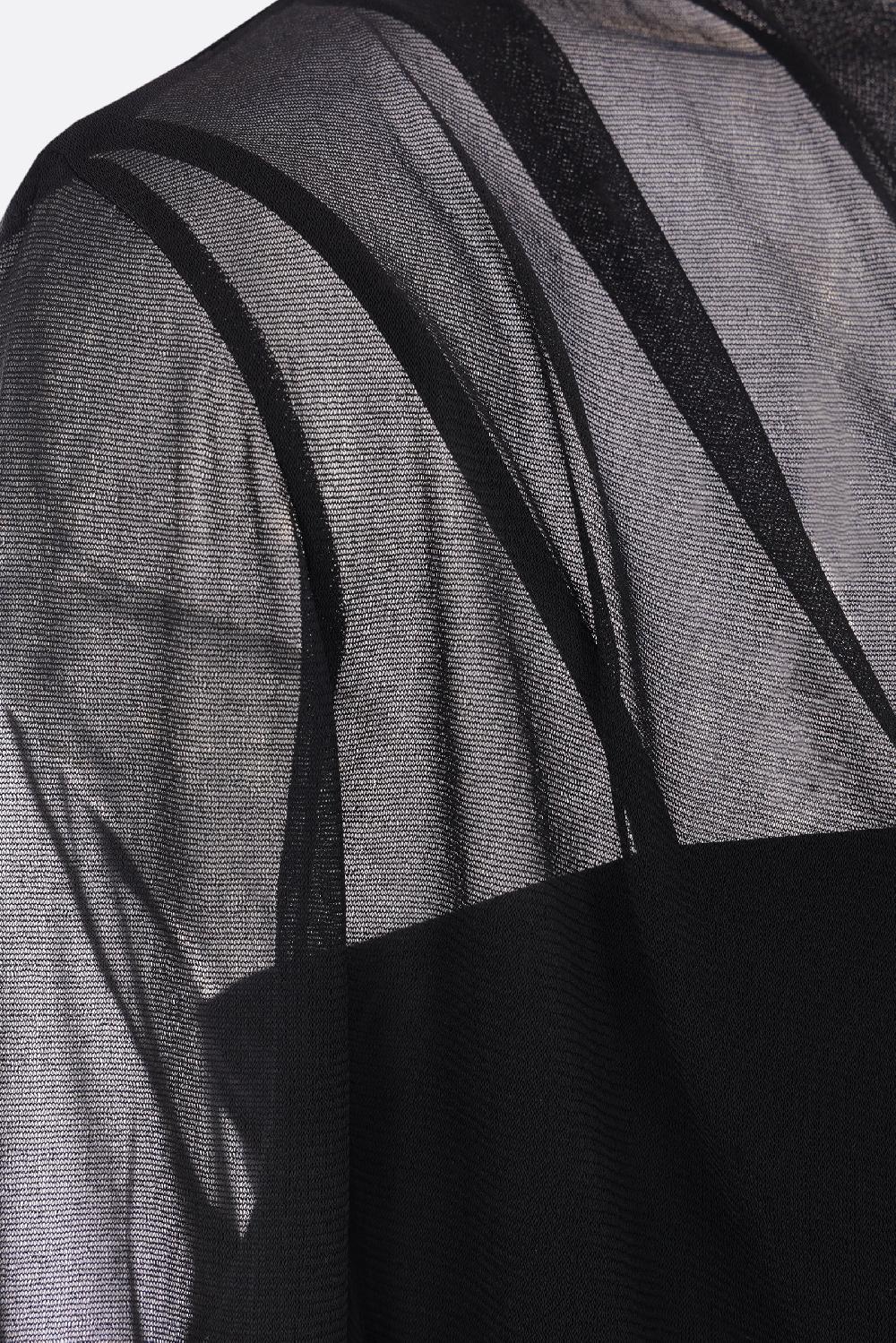 GIVENCHY top a doppio strato in crepe de chine fluida e jersey stretch Vendita Economica