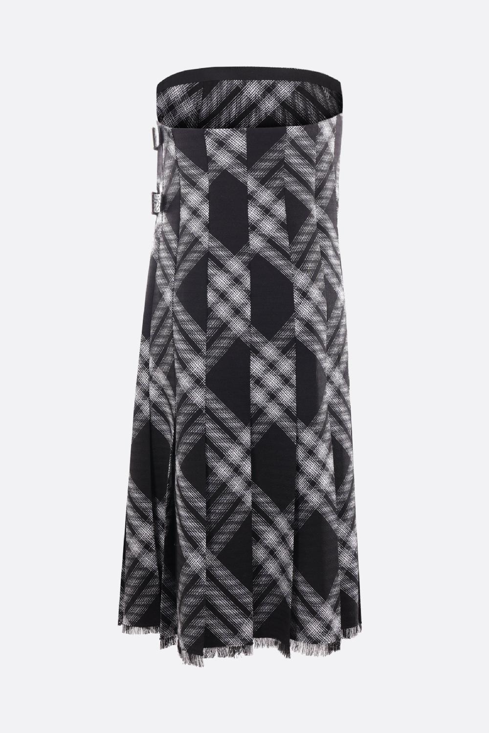 BURBERRY miniabito bustier a portafoglio in lana tartan Negozio
