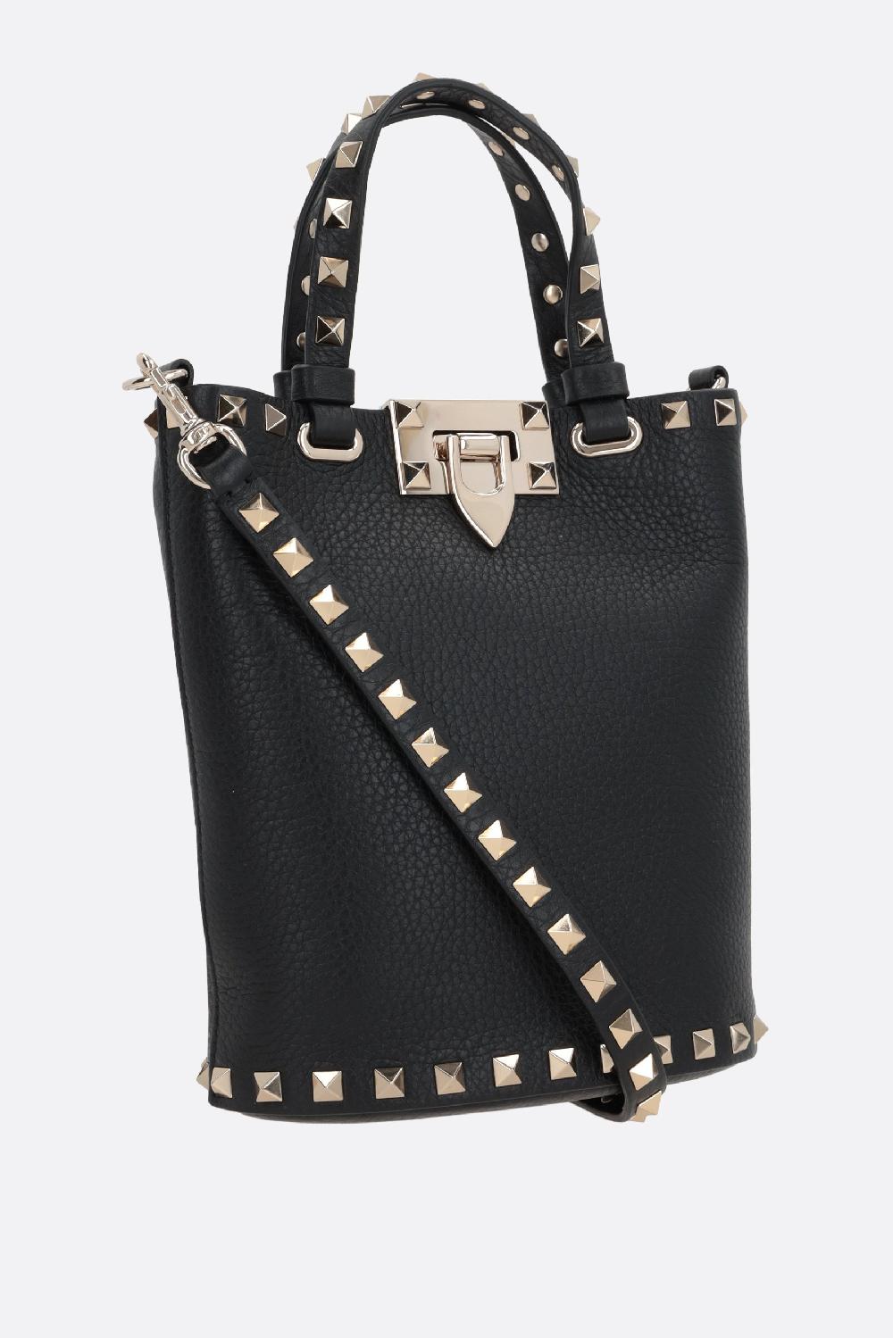 VALENTINO GARAVANI borsa tote Rockstud mini in pelle martellata Soddisfazione Garantita