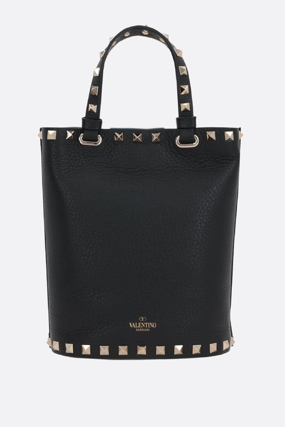 VALENTINO GARAVANI borsa tote Rockstud mini in pelle martellata Soddisfazione Garantita