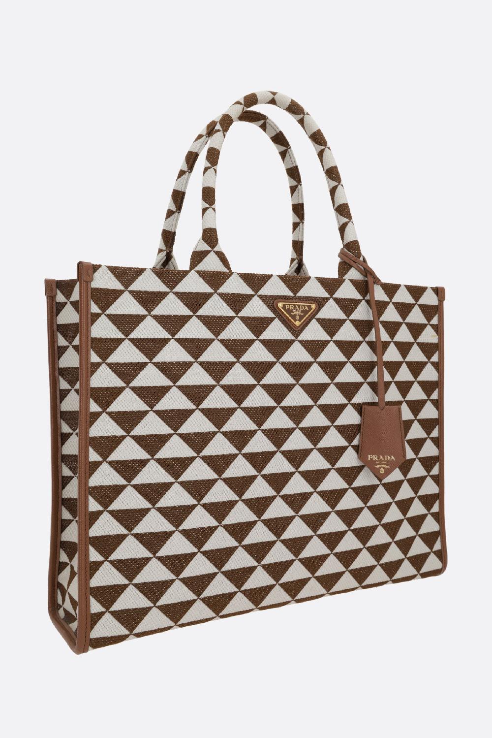 PRADA borsa tote Prada Symbole large in tessuto jacquard Shopping Online