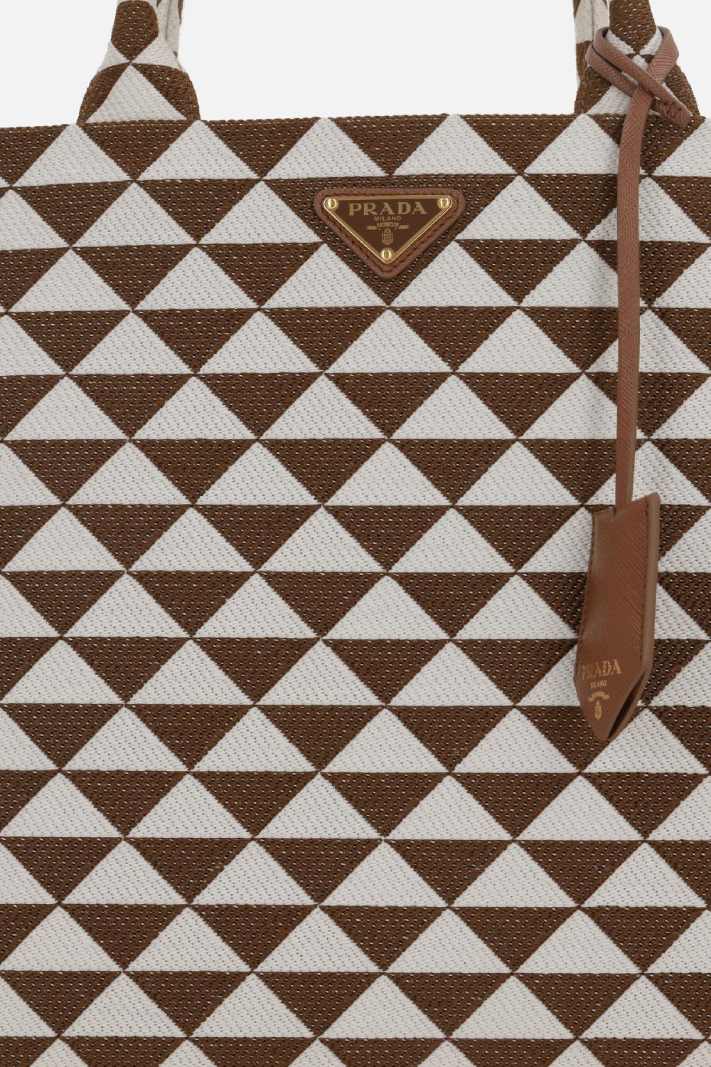 PRADA borsa tote Prada Symbole large in tessuto jacquard Shopping Online