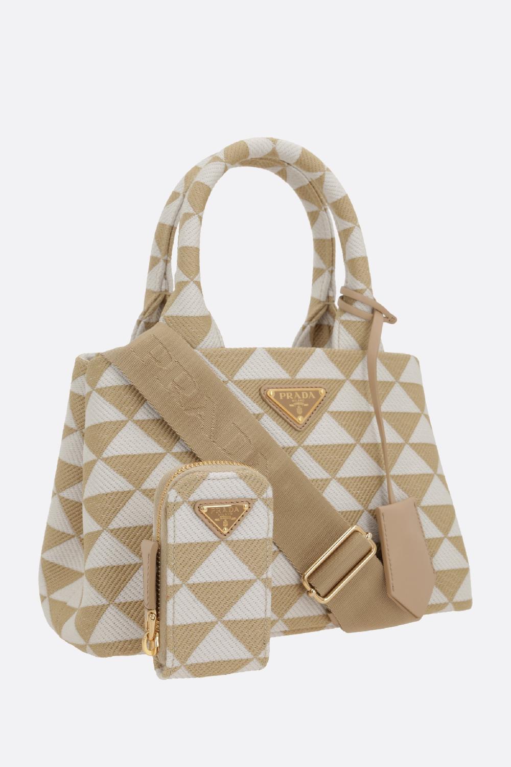 PRADA borsa shopping Prada Symbole small in jacquard In Vendita