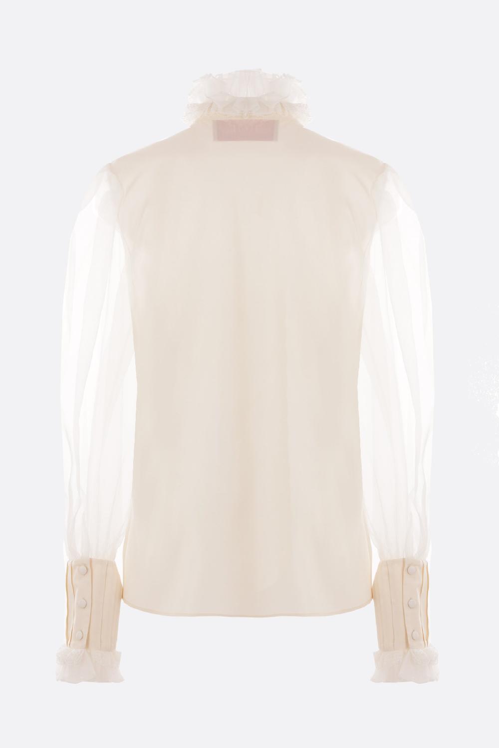VALENTINO GARAVANI camicia in shantung organza e pizzo Moda