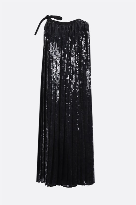 PRADA abito corto plissé in chiffon con paillettes Nuovo