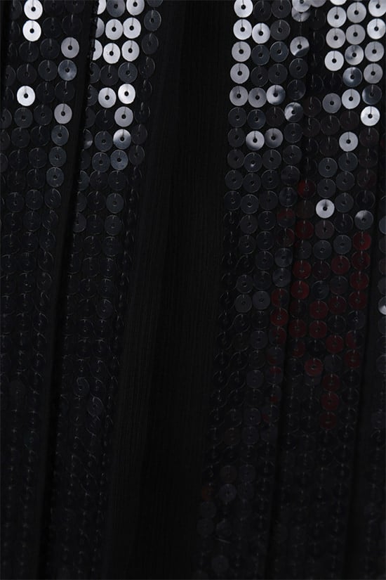 PRADA abito corto plissé in chiffon con paillettes Nuovo