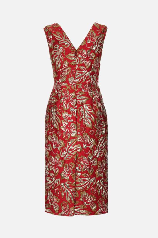 PRADA abito midi in cloquet a motivo hibiscus Vendita