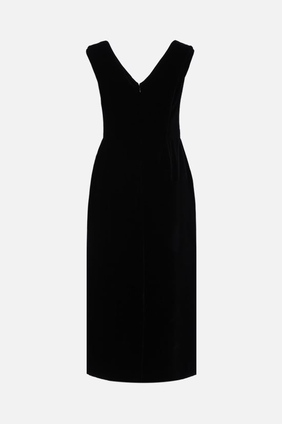 PRADA abito midi in velluto con ricamo ramage Promozione